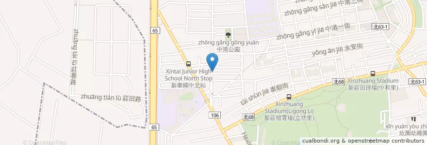 Mapa de ubicacion de 萬丹車輪餅 en Taiwan, 新北市, 新莊區.
