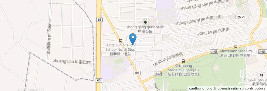 Mapa de ubicacion de 鴨肉麵 en 臺灣, 新北市, 新莊區.