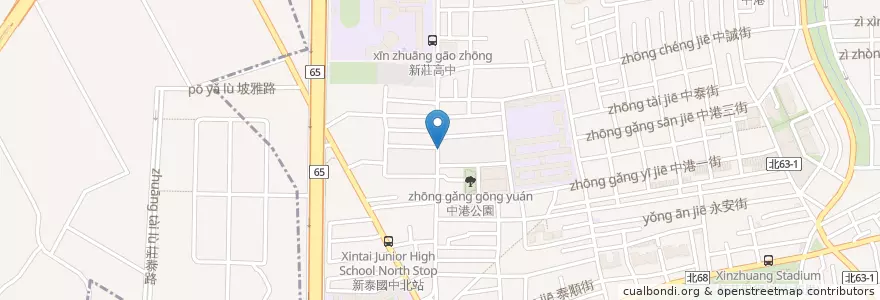 Mapa de ubicacion de 雙胞胎-甜甜圈 en Тайвань, Новый Тайбэй, 新莊區.
