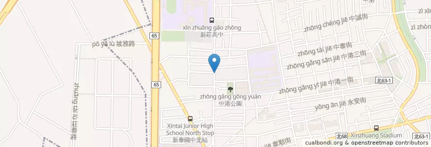 Mapa de ubicacion de 東山鴨頭 en Taiwan, New Taipei, Xinzhuang District.