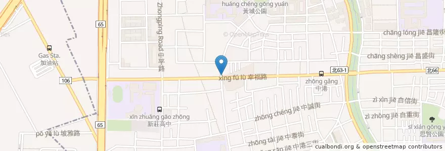 Mapa de ubicacion de 紅豆湯-果汁 en 타이완, 신베이 시, 신좡 구.
