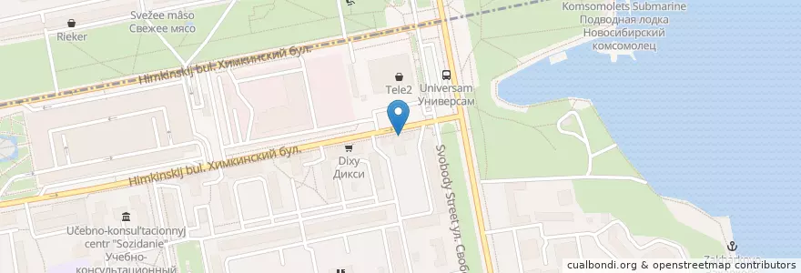 Mapa de ubicacion de Почта Банк en Rússia, Distrito Federal Central, Москва, Северо-Западный Административный Округ.