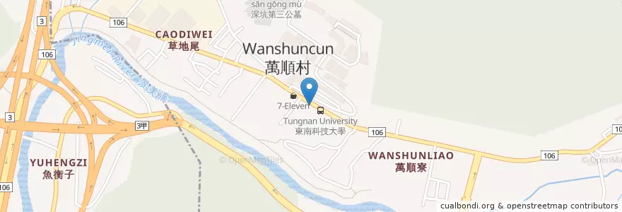 Mapa de ubicacion de 中西式早餐 en تايوان, تايبيه الجديدة, 深坑區.