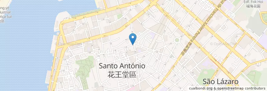 Mapa de ubicacion de Banco Delta Ásia en China, Macau, Cantão, 珠海市, Macau, 香洲区, Santo António.