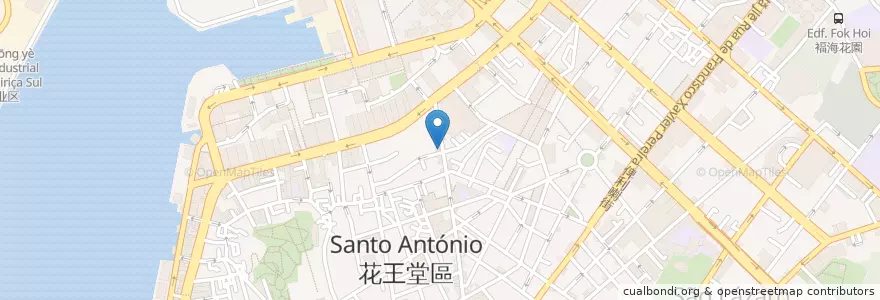 Mapa de ubicacion de Coco Beef Offal en چین, ماکائو, گوانگ‌دونگ, 珠海市, ماکائو, 香洲区, 花王堂區 Santo António.