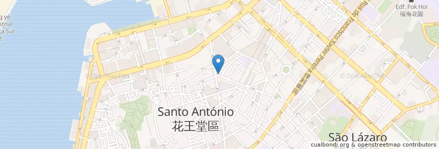 Mapa de ubicacion de 中國銀行 Banco da China en Китай, Макао, Гуандун, 珠海市, Макао, 香洲区, Санту-Антониу.