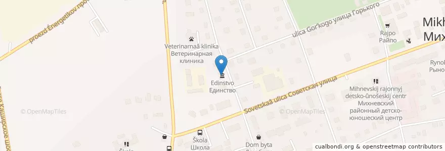 Mapa de ubicacion de Единство en روسيا, Центральный Федеральный Округ, محافظة موسكو, Городской Округ Ступино.