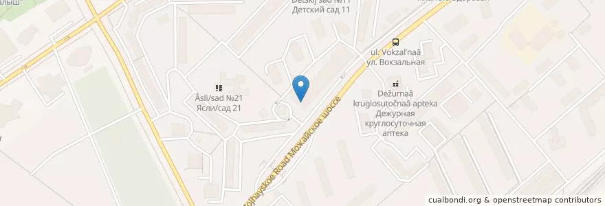 Mapa de ubicacion de Бургер Кинг en روسيا, Центральный Федеральный Округ, محافظة موسكو, Одинцовский Городской Округ.