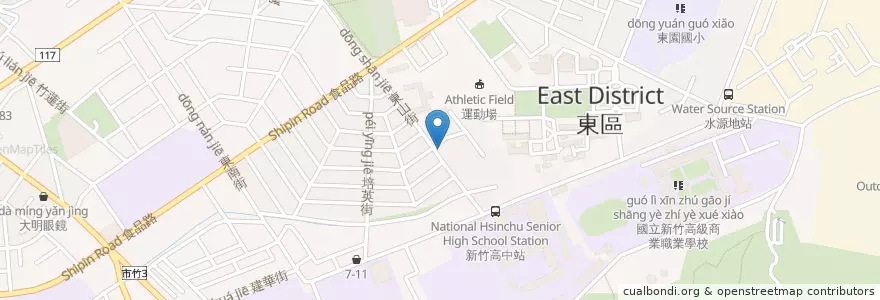 Mapa de ubicacion de 燒餅屋 en 台湾, 台湾省, 新竹市, 東区.
