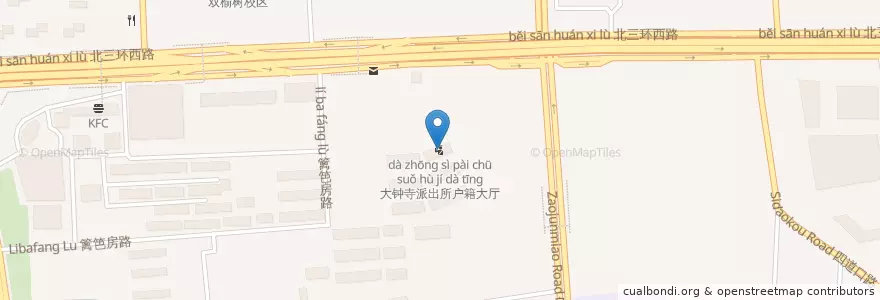 Mapa de ubicacion de 大钟寺派出所户籍大厅 en China, Beijing, Hebei, Haidian District.