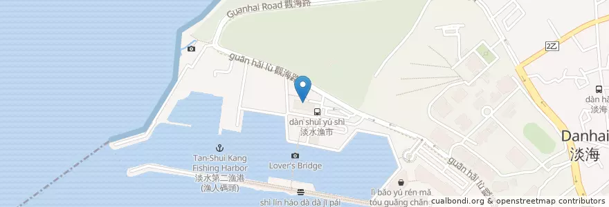 Mapa de ubicacion de 魚藏海鮮宴會廣場 en 타이완, 신베이 시, 단수이 구.