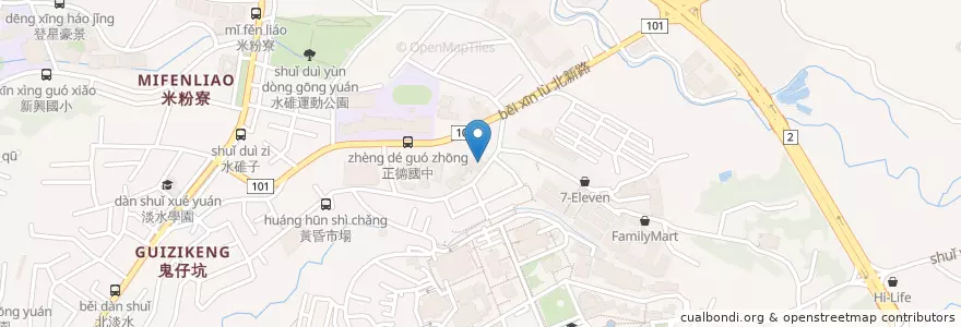 Mapa de ubicacion de 大快披薩 en Taiwan, 新北市, 淡水區.