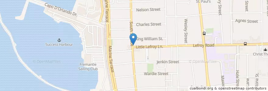 Mapa de ubicacion de Little Lefroy's en Avustralya, Western Australia, City Of Fremantle.