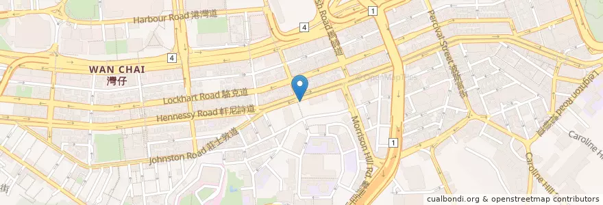 Mapa de ubicacion de 新泰東南亞餐廳 Sun Thai Restaurant en Китай, Гуандун, Гонконг, Гонконг, Новые Территории, 灣仔區 Wan Chai District.