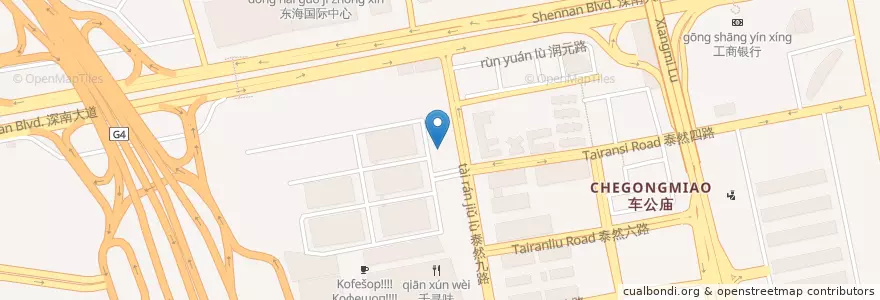 Mapa de ubicacion de 深潮记潮汕牛肉火锅 en China, Guangdong, Shenzhen, Futian District.