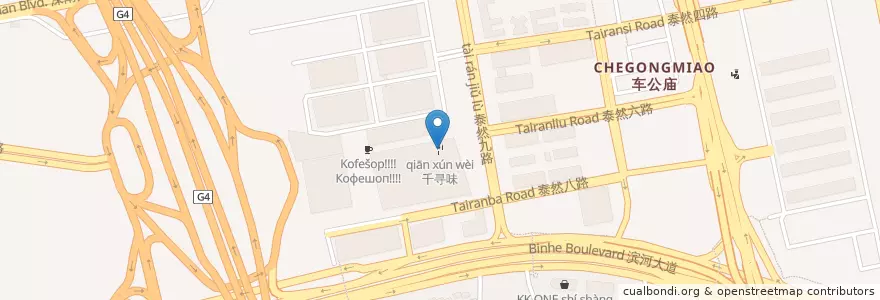 Mapa de ubicacion de 千寻味 en Chine, Guangdong, Shenzhen, 福田区.