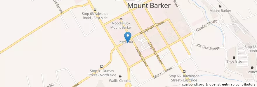 Mapa de ubicacion de KFC en Австралия, Южная Австралия, Mount Barker District Council.