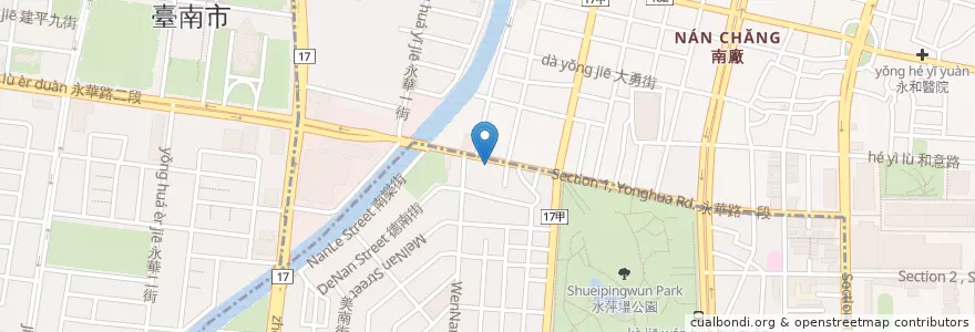 Mapa de ubicacion de 洞蕎麥 en 台湾, 台南市, 中西区.