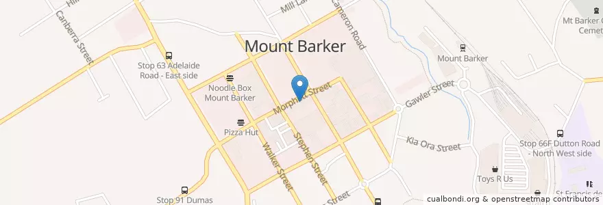 Mapa de ubicacion de Beyond Bank en Australia, Australia Meridionale, Mount Barker District Council.