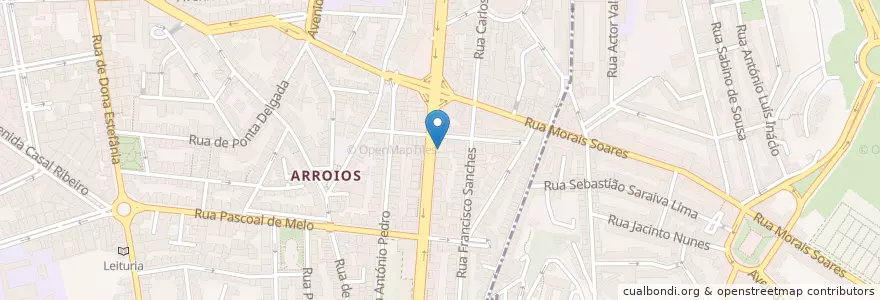 Mapa de ubicacion de Döner Bar en پرتغال, Área Metropolitana De Lisboa, Lisboa, Grande Lisboa, لیسبون, Arroios.