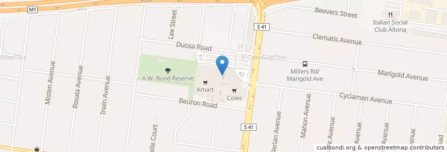 Mapa de ubicacion de Altona Gate Food Court en Australia, Victoria, City Of Hobsons Bay.