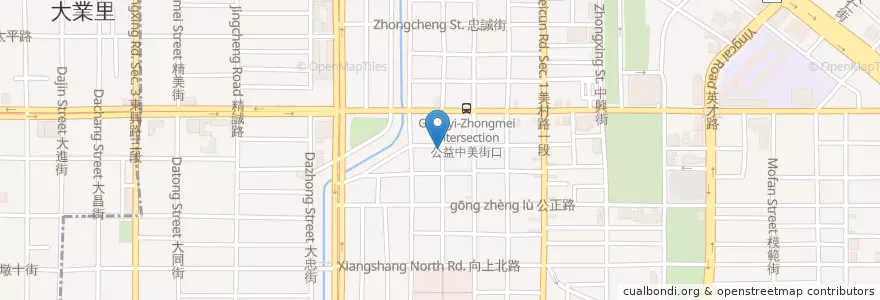 Mapa de ubicacion de 麵屋虎匠 en Taiwan, Taichung, Distretto Occidentale.