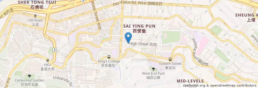 Mapa de ubicacion de 十字冰室 en China, Provincia De Cantón, Hong Kong, Isla De Hong Kong, Nuevos Territorios, 中西區 Central And Western District.