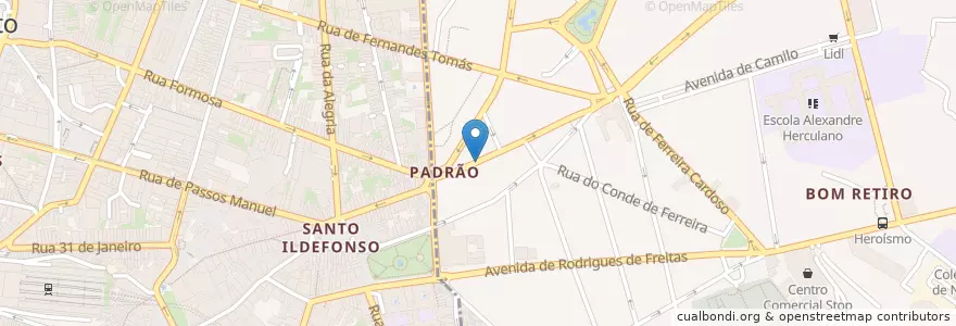 Mapa de ubicacion de Euskalduna Studio en 포르투갈, 노르트 지방, Área Metropolitana Do Porto, 포르투, Porto, Bonfim.