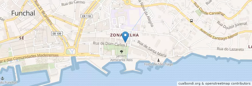 Mapa de ubicacion de Le Jardin en 포르투갈, Funchal (Santa Maria Maior).