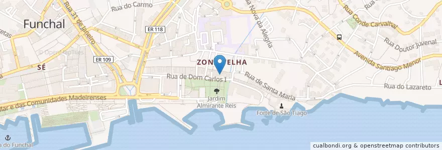 Mapa de ubicacion de Bar Ideal Snacks en ポルトガル, Funchal (Santa Maria Maior).