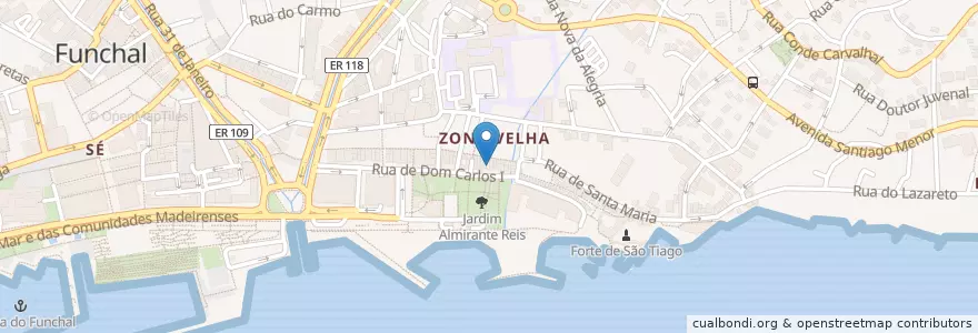 Mapa de ubicacion de Bar Number 2 en ポルトガル, Funchal (Santa Maria Maior).
