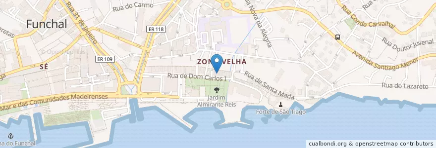 Mapa de ubicacion de Restaurante O Regional en پرتغال, Funchal (Santa Maria Maior).