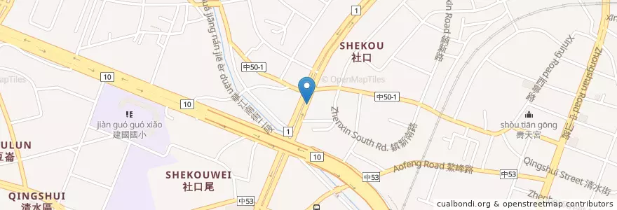 Mapa de ubicacion de 三媽臭臭鍋(台中清水店) en تایوان, تایچونگ, 清水區.