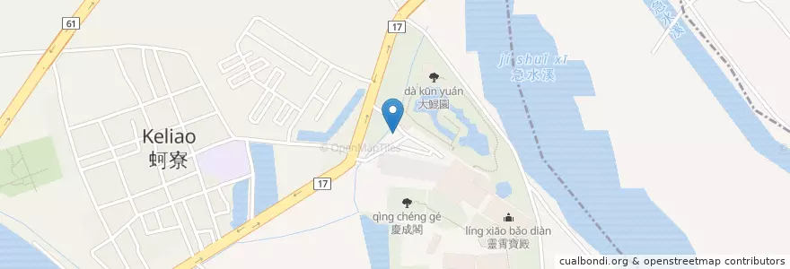 Mapa de ubicacion de 鳳鳴亭 en 臺灣, 臺南市, 北門區.