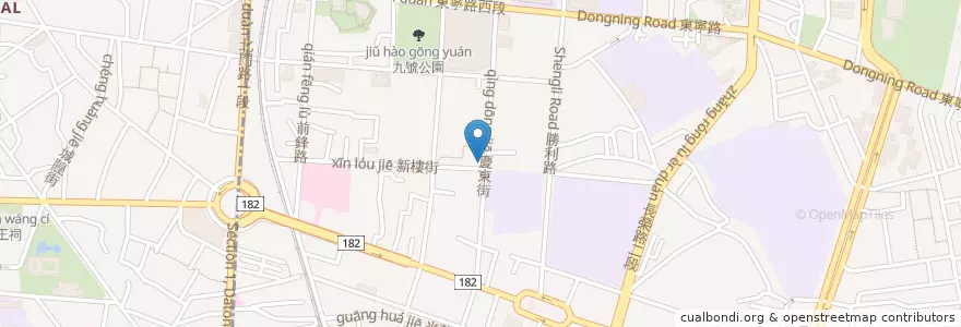Mapa de ubicacion de 無名咖啡 en 臺灣, 臺南市, 東區.