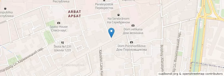 Mapa de ubicacion de Kebab house en 俄罗斯/俄羅斯, Центральный Федеральный Округ, Москва, Центральный Административный Округ, Район Арбат.