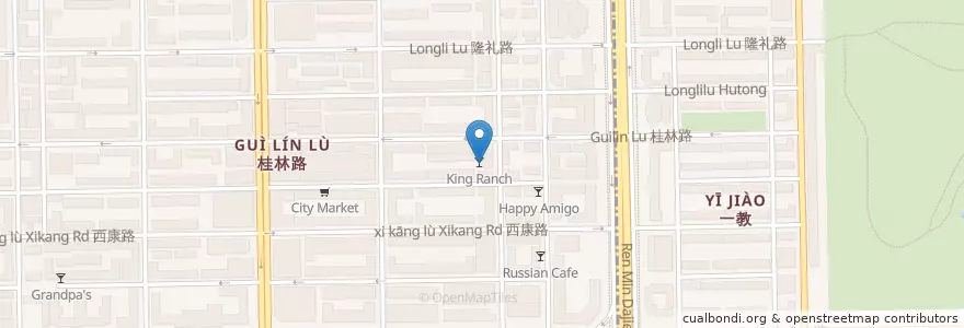 Mapa de ubicacion de King Ranch en چین, جی‌لین, 长春市, 朝阳区, 桂林街道.