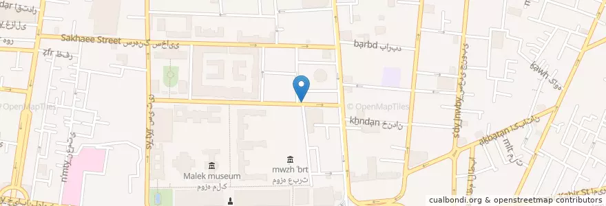 Mapa de ubicacion de کافه ملک en Иран, Тегеран, شهرستان تهران, Тегеран, بخش مرکزی شهرستان تهران.