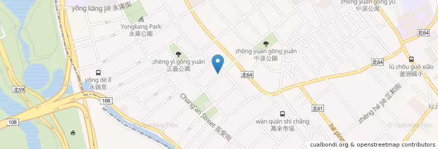 Mapa de ubicacion de 湯姆餐酒館蘆洲店 en Тайвань, Новый Тайбэй, 蘆洲區, 五股區.