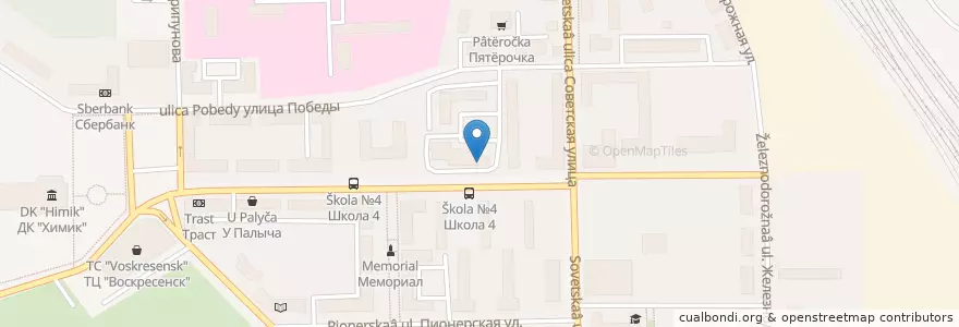Mapa de ubicacion de Отделение связи №140200 en Rússia, Distrito Federal Central, Oblast De Moscou, Городской Округ Воскресенск.
