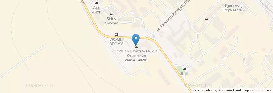 Mapa de ubicacion de Отделение связи №140201 en Rusia, Distrito Federal Central, Óblast De Moscú, Городской Округ Воскресенск.