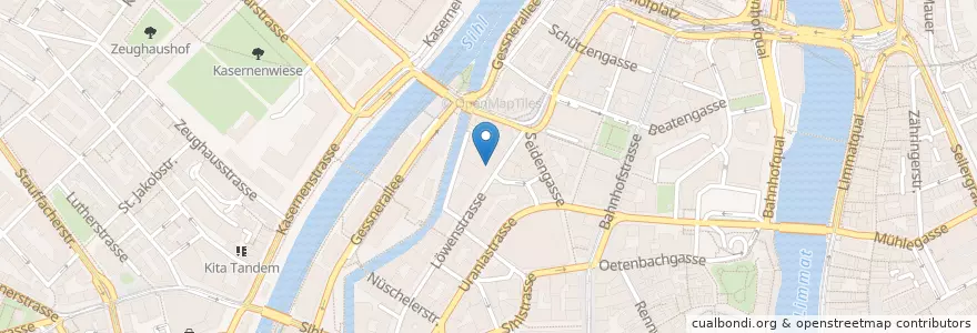 Mapa de ubicacion de Migros Take-Away en Schweiz/Suisse/Svizzera/Svizra, Zürich, Bezirk Zürich, Zürich.
