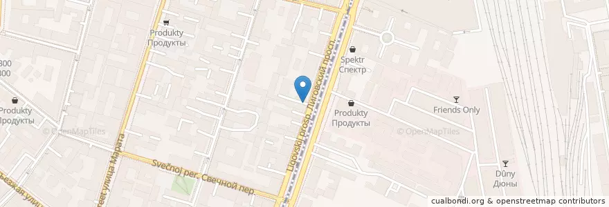 Mapa de ubicacion de Оливка en Russland, Föderationskreis Nordwest, Oblast Leningrad, Sankt Petersburg, Центральный Район, Владимирский Округ.