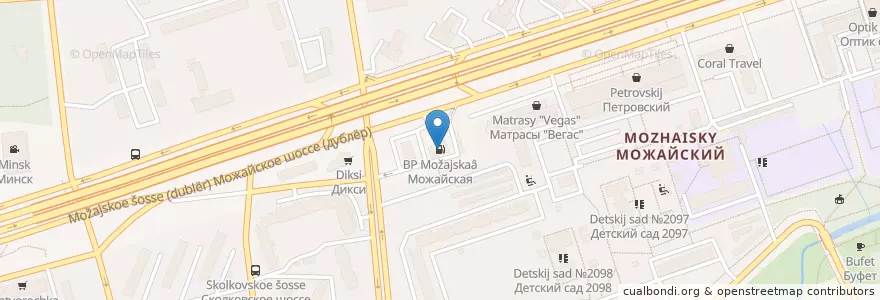 Mapa de ubicacion de BP Можайская en Russia, Distretto Federale Centrale, Москва, Западный Административный Округ, Можайский Район.