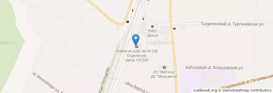 Mapa de ubicacion de Отделение связи №141230 en Rusland, Centraal Federaal District, Oblast Moskou, Пушкинский Городской Округ.