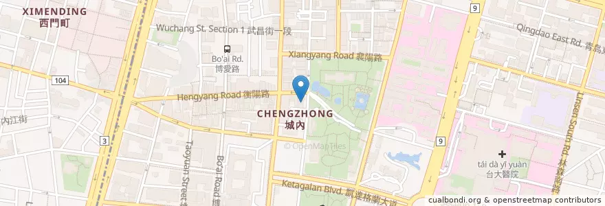 Mapa de ubicacion de Kinjo Cafe en Taiwan, New Taipei, Taipei, Zhongzheng District.