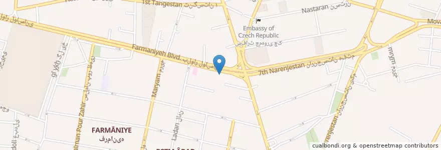 Mapa de ubicacion de طب سوزنی en ایران, استان تهران, شهرستان شمیرانات, تهران, بخش رودبار قصران.