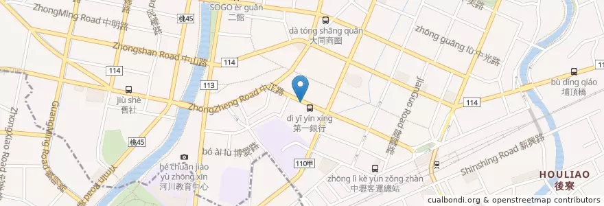 Mapa de ubicacion de 范耳鼻喉科診所 en 臺灣, 桃園市, 中壢區.
