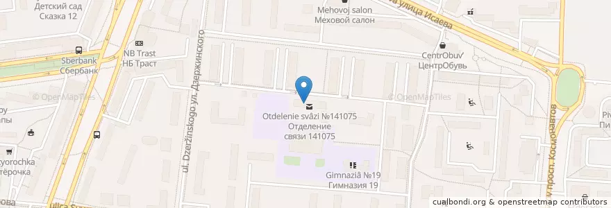 Mapa de ubicacion de Отделение связи №141075 en Rusland, Centraal Federaal District, Oblast Moskou, Городской Округ Королёв.