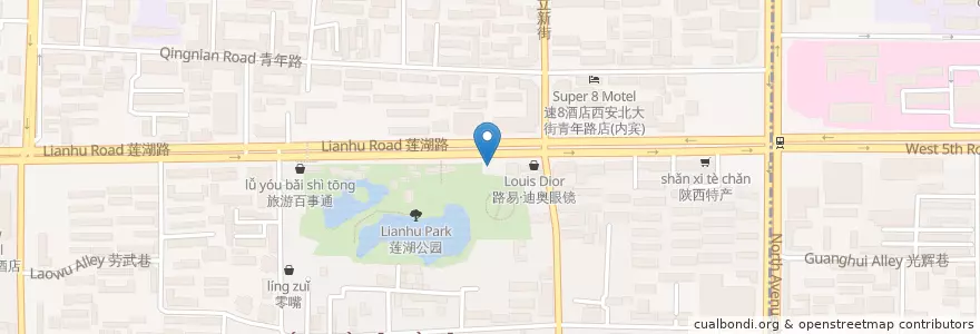 Mapa de ubicacion de 弈德围棋学校 en 中国, 陝西省, 西安市, 莲湖区 (Lianhu).